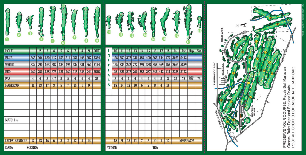 Scorecard Otis Park Golf Club Scorecard Otis Park Golf Club